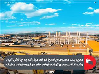 مدیریت مصرف؛ پاسخ فولاد مبارکه به چالش آب/ رشد ۲.۲ درصدی تولید فولاد خام در گروه فولاد مبارکه