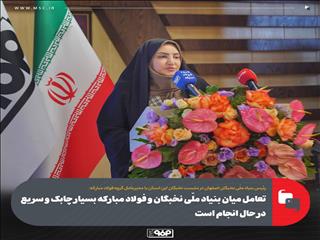 تعامل میان بنیاد ملّی نخبگان و فولاد مبارکه بسیار چابک و سریع در حال انجام است