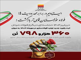 برق آمد، فولاد خوزستان رکوردشکنی کرد