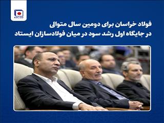 فولاد خراسان برای دومین سال متوالی در جایگاه اول رشد سود در میان فولادسازان ایستاد