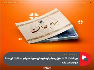 پرداخت ۱۲.۷ هزار میلیارد تومان سود سهام عدالت توسط فولاد مبارکه