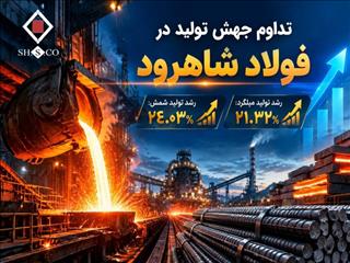 رشد بیش از ۲۴ درصدی تولید شمش فولاد شاهرود در ۱۴۰۵